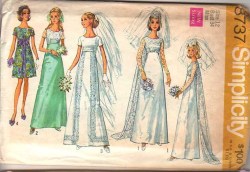 8737 70 BRIDAL GOWN, DETACH TRAIN, BRIDESMAID DRESS PATTERN 14